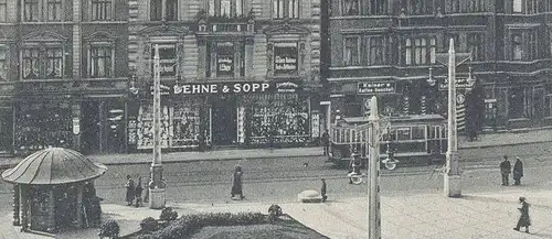 ALTE POSTKARTE GELSENKIRCHEN NEUMARKT DEHNE & SOPP STRUMPFHOSEN KAISER'S KAFFEE GESCHÄFT Strassenbahn Tram cpa postcard