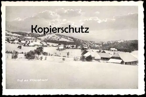 ALTE POSTKARTE GRUSS AUS WITTENSCHWAND Winter Schnee Dachsberg Schwarzwald Black Forest Hiver Snow Bauernhaus Haus cpa