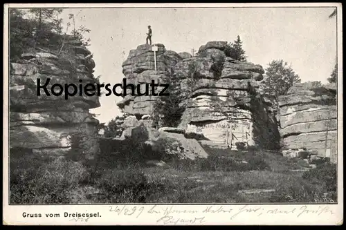 ALTE POSTKARTE GRUSS VOM DREISESSEL 1899 BEI HAIDMÜHLE NEUREICHENAU Berg Dreisesselberg Nove Udoli mountain postcard cpa
