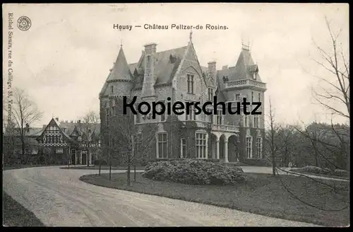 ALTE POSTKARTE HEUSY CHATEAU GEORGES PELTZER-DE ROSINS 1912 Verviers castle Schloss cpa postcard AK Ansichtskarte