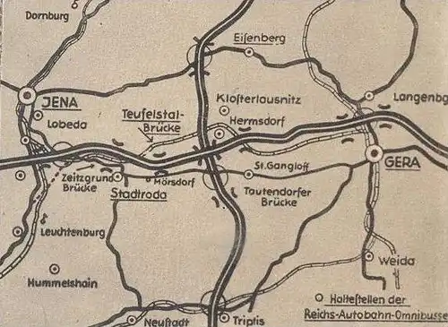ALTE POSTKARTE TEUFELSTALBRÜCKE HERMSDORF LANDKARTE Map Klosterlausnitz Eisenberg Hummelshain Weida Lobeda Leuchtenburg