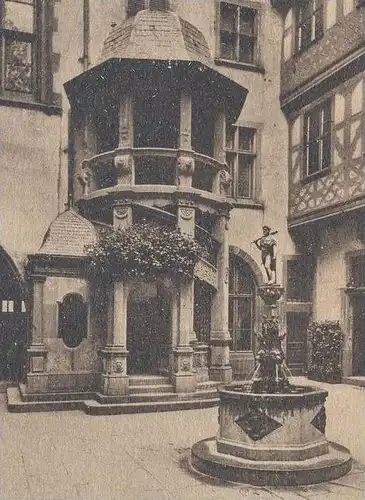 ALTE POSTKARTE FRANKFURT AM MAIN WENDELTREPPE IM RÖMERHOF 1919 Brunnen Fontaine Fountain cpa postcard AK Ansichtskarte