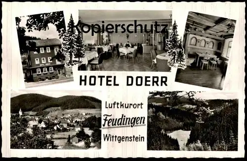 ÄLTERE POSTKARTE FEUDINGEN WITTGENSTEIN HOTEL DOERR BAD LAASPHE Siegen-Wittgenstein cpa postcard AK Ansichtskarte