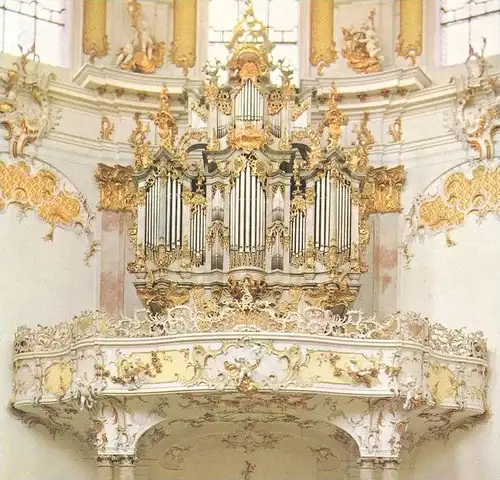 POSTKARTE ETTAL ABTEIKIRCHE ORGEL J. G. Herterich 1768 interieur l'eglise orgue organ cpa postcard AK Ansichtskarte