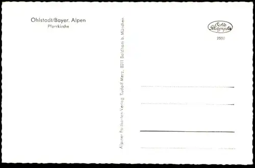 ÄLTERE POSTKARTE OHLSTADT BAYERN PFARRKIRCHE Kirche Church Église Altar Autel cpa postcard Ansichtskarte AK