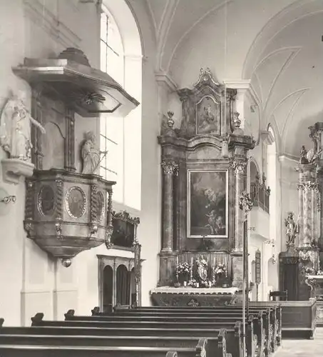 ÄLTERE POSTKARTE OHLSTADT BAYERN PFARRKIRCHE Kirche Church Église Altar Autel cpa postcard Ansichtskarte AK