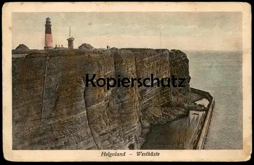 ALTE POSTKARTE HELGOLAND WESTKÜSTE LEUCHTTURM KÜSTENSCHUTZ Lighthouse Phare cpa postcard Ansichtskarte AK