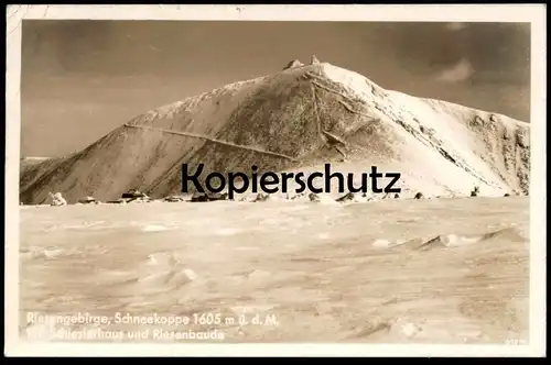 ALTE POSTKARTE SCHNEEKOPPE SCHLESIERHAUS RIESENBAUDE RIESENGEBIRGE Snezka Sniezka Krkonose Karkonosze Sudeten postcard