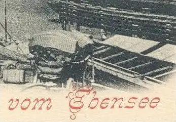 ALTE POSTKARTE TRAUNSEE VOM EBENSEE SALZKAMMERGUT Schiff Kutsche Fass Holz steam cargo ship bateau à vapeur cpa postcard