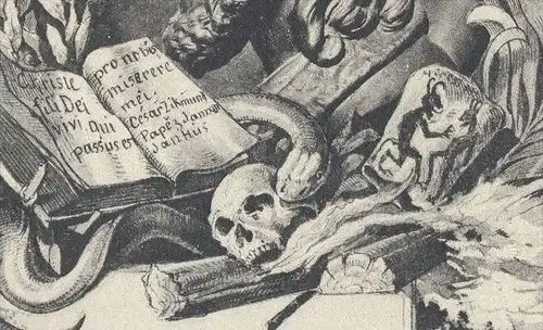 ALTE POSTKARTE KONSTANZ HUSENSTEIN Khusovu Pomniku Jan Hus Totenschädel Skull Teufel devil diable postcard cpa Kostnice