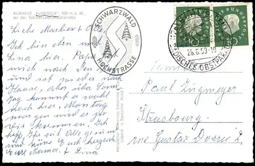 ÄLTERE POSTKARTE KURHAUS HUNDSECK BEI BÜHL Cabrio Buehl Buhl Bühlertal Buehlertal Buhlertal postcard cpa Ansichtskarte