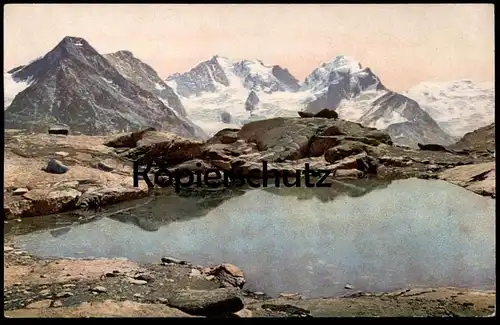 ALTE POSTKARTE SCHWEIZ FUORCIA SURLEJ PIZ ROSEG PIZ BERNINA Kanton Graubünden Switzerland Suisse Photochromie postcard
