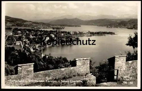 ALTE POSTKARTE PÖRTSCHACH AM WÖRTHERSEE KÄRNTEN VON HOHEN GLORIETTE Austria Autriche Portschach Worthersee cpa postcard