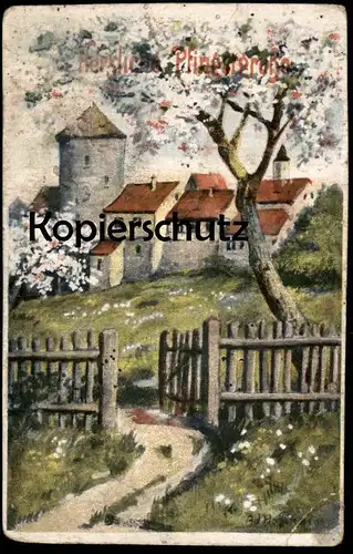 ALTE POSTKARTE HERZLICHE PFINGSTGRÜSSE SIGN. AD HOFFMANN PFINGSTEN artist postcard cpa art Ansichtskarte AK