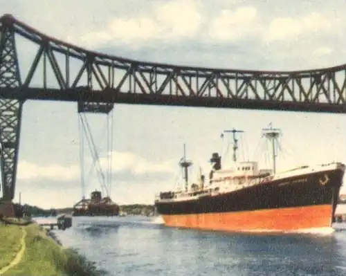 ÄLTERE POSTKARTE RENDSBURG STADT DER BRÜCKEN Schiff ship Kran crane grue town of bridges cpa postcard AK Ansichtskarte