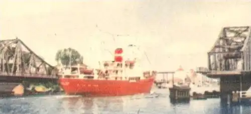 ÄLTERE POSTKARTE RENDSBURG STADT DER BRÜCKEN Schiff ship Kran crane grue town of bridges cpa postcard AK Ansichtskarte