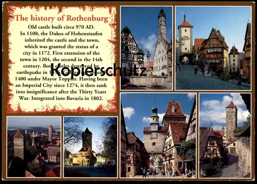 ÄLTERE POSTKARTE ROTHENBURG HISTORY Chronik Chronikkarte chronique chronicle Citroen VW Käfer Ansichtskarte postcard cpa