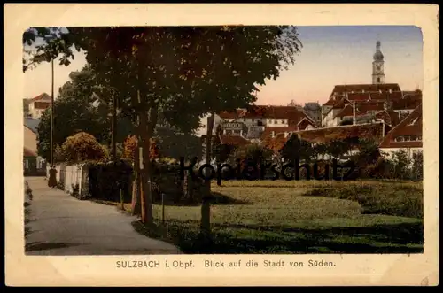 ALTE POSTKARTE SULZBACH IN DER OBERPFALZ BLICK AUF DIE STADT VON SÜDEN Sulzbach-Rosenberg cpa postcard Ansichtskarte AK