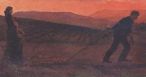 ALTE KÜNSTLER POSTKARTE ABEND ENKAGÉ SAMMLUNG Bauer Farmer Cultivateur evening soirée cpa art postcard Ansichtskarte AK