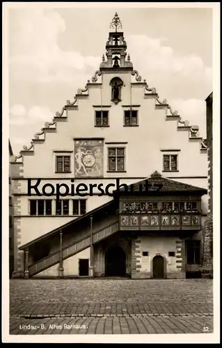 ALTE POSTKARTE LINDAU BODENSEE ALTES RATHAUS SONNENUHR Sundial Clock Horloge Chrono cpa postcard AK Ansichtskarte