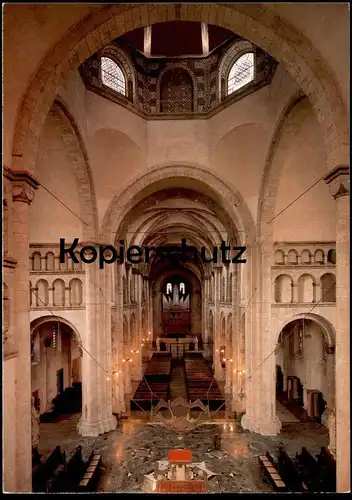 ÄLTERE POSTKARTE KÖLN ST. APOSTELN BLICK AUS DEM DREIKONCHENCHOR DURCH DAS MITTELSCHIFF NACH WESTEN ORGEL orgue organ AK