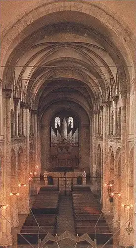 ÄLTERE POSTKARTE KÖLN ST. APOSTELN BLICK AUS DEM DREIKONCHENCHOR DURCH DAS MITTELSCHIFF NACH WESTEN ORGEL orgue organ AK