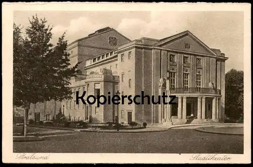 ALTE POSTKARTE STRALSUND STADTTHEATER THEATER théatre postcard cpa AK Ansichtskarte