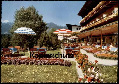 ÄLTERE POSTKARTE SONNENALP BEI SONTHOFEN BAYERN ALLGÄU Bes.Fässler Bavaria Geranien flowers flower Alp parasol postcard