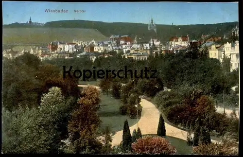 ALTE POSTKARTE WIESBADEN NEROTAL PANORAMA cpa postcard Ansichtskarte AK