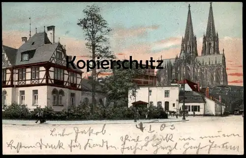 ALTE POSTKARTE KÖLN PARTIE AN DER TRANKGASSE FACHWERKHAUS DOM Pumpstation Cöln Cologne postcard Ansichtskarte