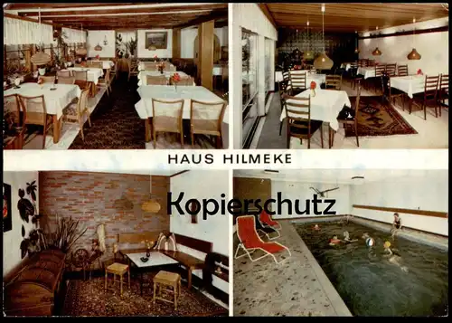 ÄLTERE POSTKARTE SAALHAUSEN HAUS HILMEKE AMT KIRCHHUNDEM Lennestadt Schwimmbad piscine swimming pool cpa postcard AK