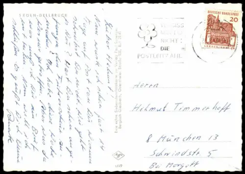 ÄLTERE POSTKARTE KÖLN DELLBRÜCK IN DER HAUPTGESCHÄFTSSTRASSE REKLAME SEIFEN ECKSTEIN PERSIL MÜNCHNER HOFBRÄU