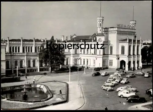 ÄLTERE POSTKARTE WROCLAW DWORZE GLOWNY old cars Autos Breslau Polska Poland Pologne Polen cpa postcard Ansichtskarte