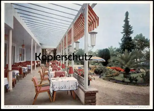 ALTE POSTKARTE BAD WILDUNGEN HOTEL KAISERHOF KAFFEE- UND FRÜHSTÜCKSTERASSE cpa postcard Ansichtskarte AK