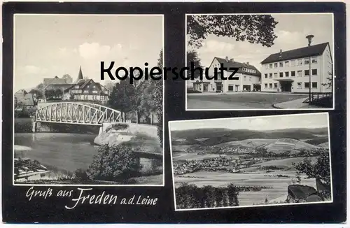 ÄLTERE POSTKARTE GRUSS AUS FREDEN AN DER LEINE PANORAMA BRÜCKE cpa postcard Ansichtskarte AK Landkreis Hildesheim