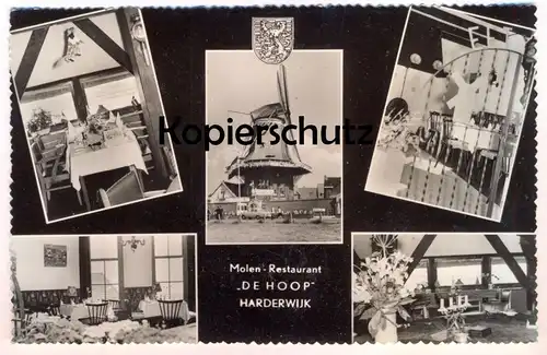 ÄLTERE POSTKARTE HARDERWIJK MOLEN-RESTAURANT DE HOOP Holland Nederland Windmühle Mühle Mill Moulin Windmill cpa postcard