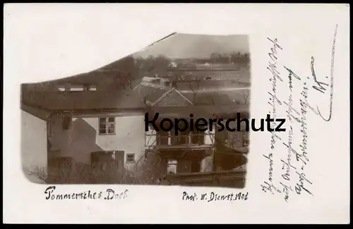 ALTE FOTO POSTKARTE POMMERSCHES DORF GROSS-BREMERHAGEN Poststempel Stralsund 1908 Bauernhaus cpa postcard Sundhagen AK