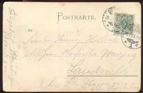 ALTE AK GRUSS VON DER ALEMANNEN-KNEIPE GÖTTINGEN 1899 EXKNEIPE ALEMANIA SEIS PANIER STUDENTIKA CORPS STUDENTICA ALEMANIA