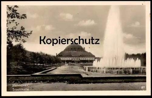 ALTE POSTKARTE HANNOVER STADTHALLE Springbrunnen Brunnen waterspout fountain fontaine postcard cpa Ansichtskarte AK