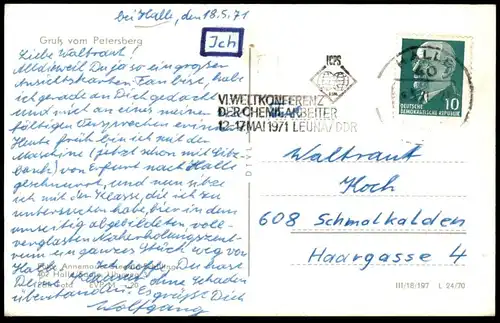 ÄLTERE POSTKARTE GRUSS VOM PETERSBERG HALLE SAALE Esel Ziege Bock Rehe goat deer chevreuil donkey bourrique postcard cpa