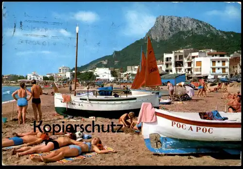 ÄLTERE POSTKARTE ESTARTIT COSTA BRAVA PLAYA BATEAUX DE PECHE beach plage Fischerboot fishing boat sunbathing postcard AK