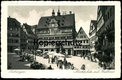 ALTE POSTKARTE TÜBINGEN 1927 MARKTPLATZ MIT RATHAUS Markt market marché cpa postcard AK Ansichtskarte