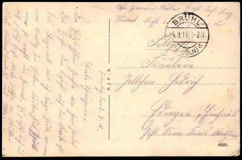 ALTE POSTKARTE BRÜHL ALUMNAT FAHNE ROTES KREUZ FELDPOST-STEMPEL 1916 cpa postcard AK Ansichtskarte