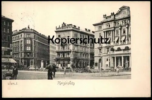ALTE POSTKARTE WIEN I MORZINPLATZ 1906 WEINBERGER & FISCHER CAFÉ METROPOLE Regenschirm umbrella Vienna Vienne postcard