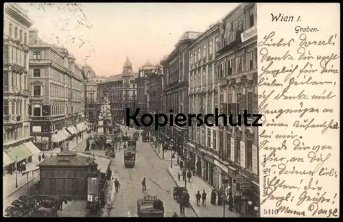 ALTE POSTKARTE WIEN GRABEN 1903 ODOL WERBUNG REKLAME Strassenbahn Tram tramway Austria Österreich Autriche cpa postcard