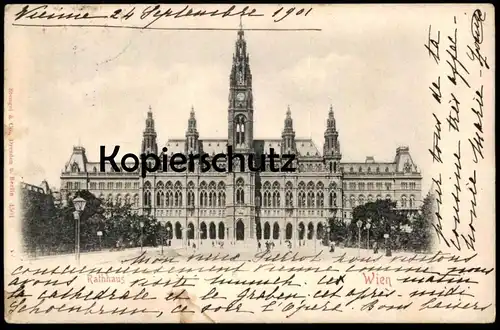 ALTE POSTKARTE WIEN RATHHAUS 1901 Rathaus Austria Österreich Autriche cpa postcard AK Ansichtskarte