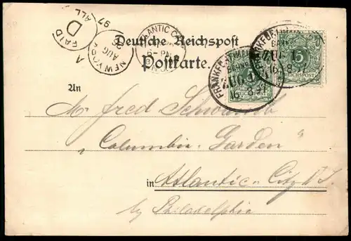 ALTE POSTKARTE MAINZ ZUR ERINNERUNG AN DIE RHEINFAHRT DES MAINZER LIEDERKRANZ 16.08.1897 SCHIFF SIEGRFRIED ship postcard