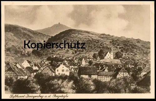 ALTE POSTKARTE ZWINGENBERG AN DER BERGSTRASSE Hinweis auf Hotel zum Löwen cpa postcard AK Ansichtskarte