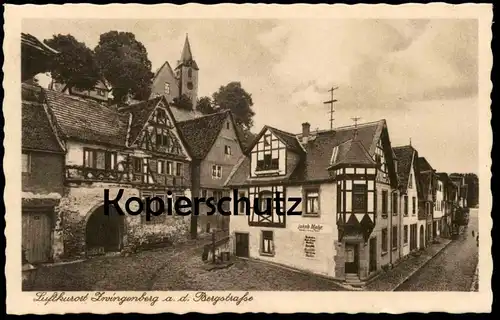 ALTE POSTKARTE ZWINGENBERG AN DER BERGSTRASSE Hinweis auf Hotel zum Löwen erkennbar Geschäft Jakob Mahr cpa postcard