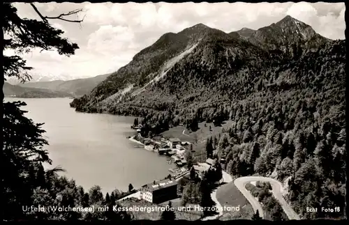 ÄLTERE POSTKARTE URFELD AM WALCHENSEE Kesselbergstraße und Herzogstand pass road route de col Ansichtskarte cpa postcard